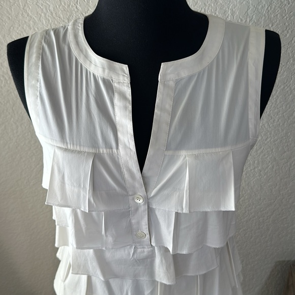 BCBGMAXAZRIA White Ruffle Sleeveless Dress - Picture 2 of 9